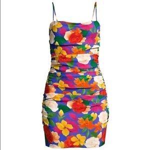 WeWoreWhat Ronnie Dress in Abstract Floral Sapphire Multi